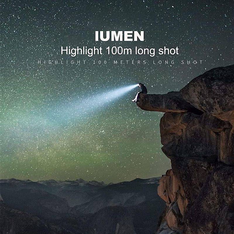 Genopladelig forlygte med LED