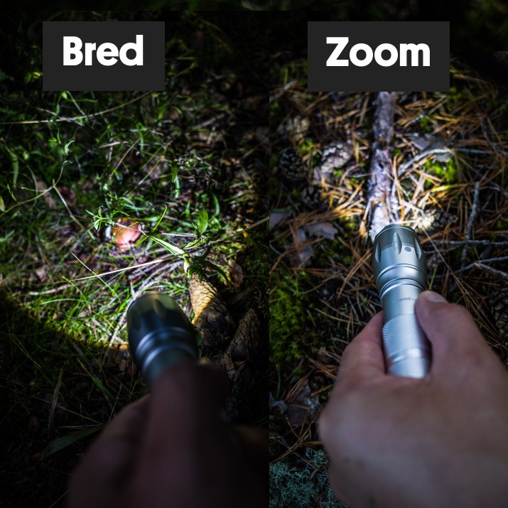 Stærk lommelygte med LED-teknologi